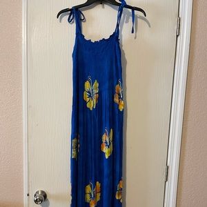 Hawaiian style long maxi dress